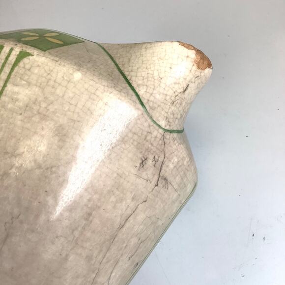 Vtg Roseville Pottery Creamware Art Deco Lemonade Pitcher Cream & Green READ - Picture 11 of 12